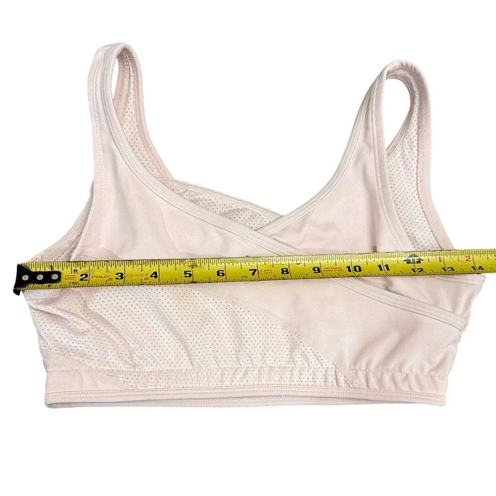Ativa Pink Wrap Front Perforated Mesh Sports Bra Size Small